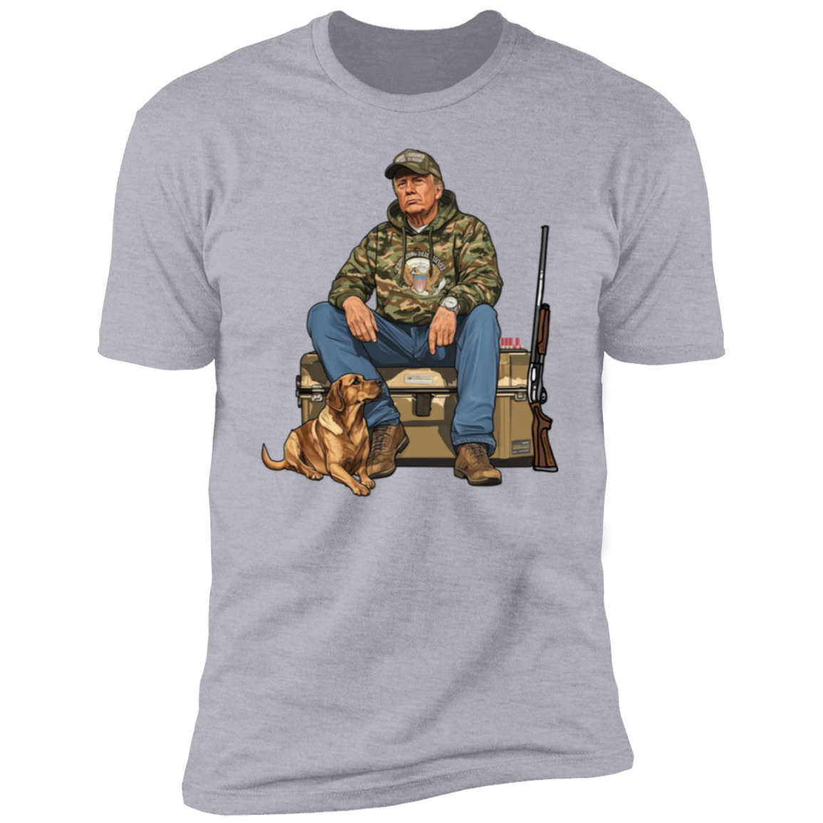 Trump Hunting Gear No Words : Buck Around and Find Out White Shirt 63839