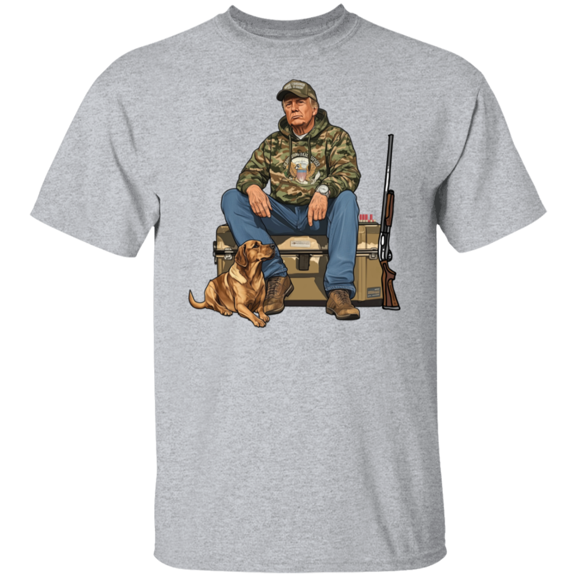 Trump Hunting Gear No Words : Buck Around and Find Out White Shirt 63839