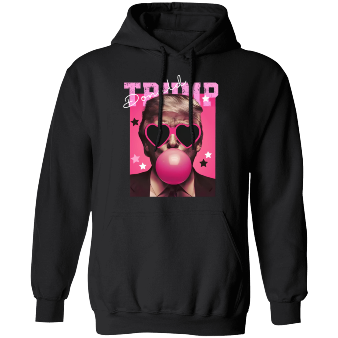 Funny Donald Trump Blowing Bubble Gum Pink Sun Glasses Dark Shirt LM32 65191
