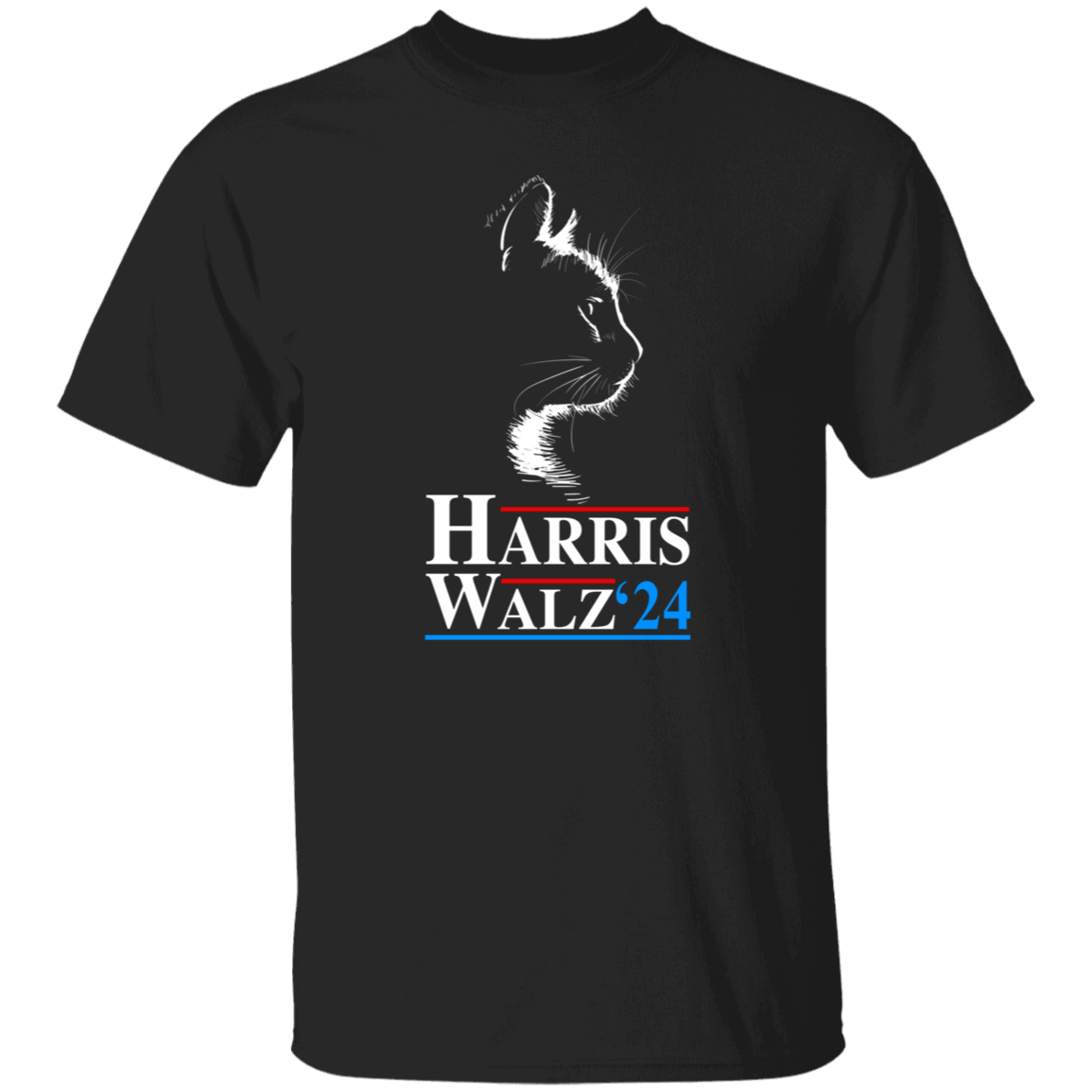 Harris Waltz 2024 Election Funny Cat Kamala Harris Dark Shirt HO82 65086