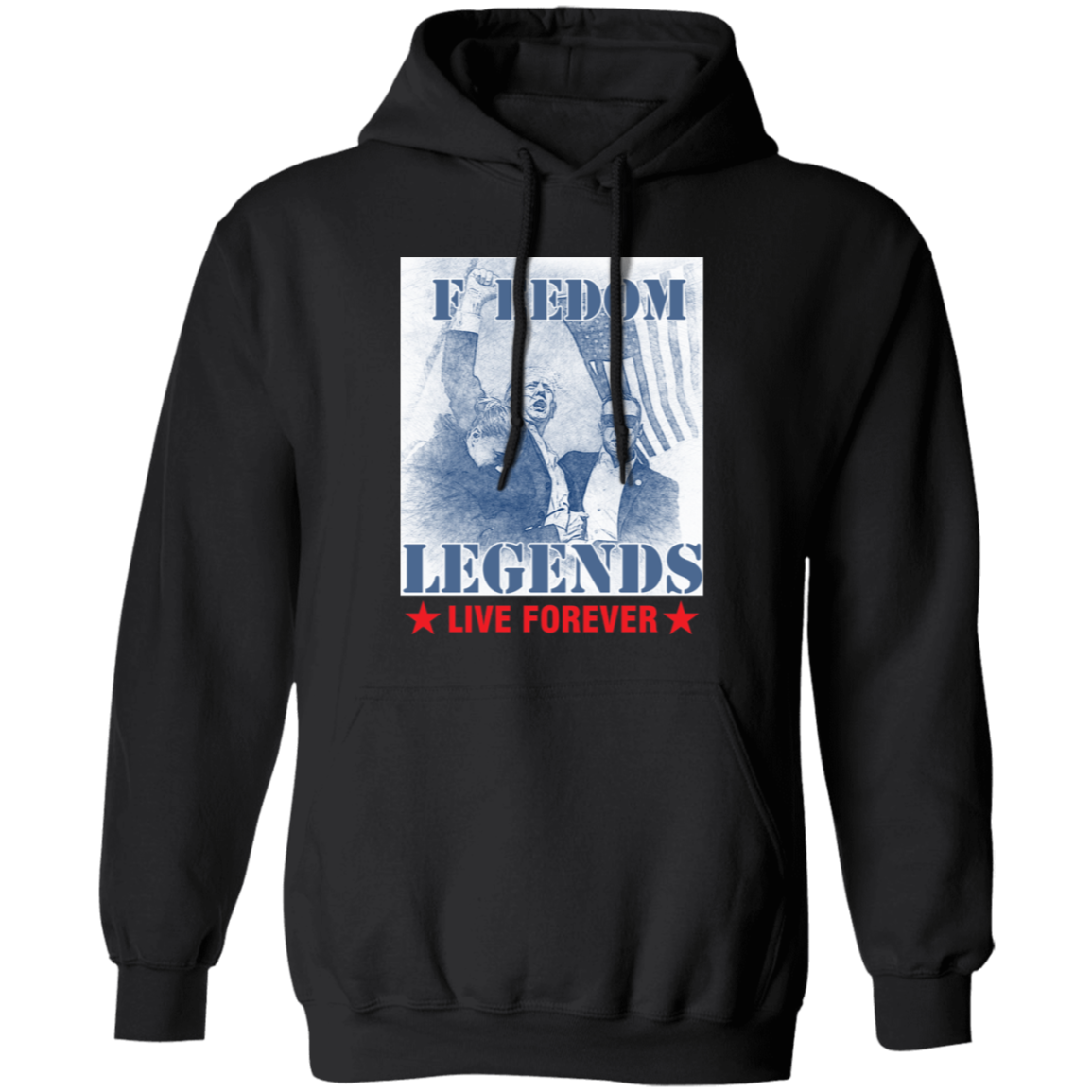 Trump 2024 Freedom Legends Live Forever Dark Shirt HO82 63052