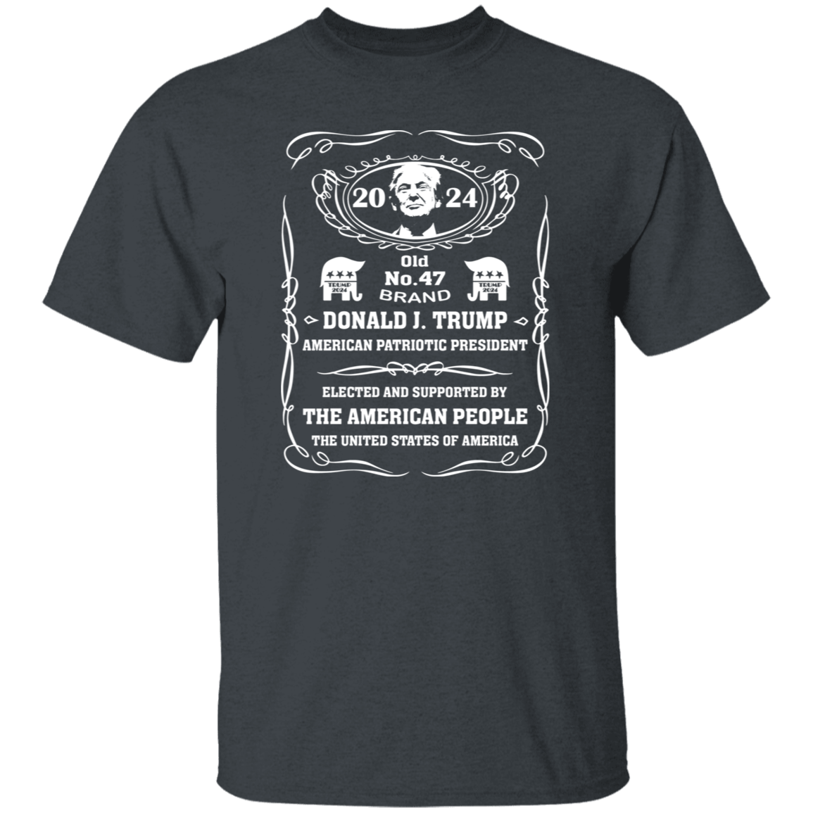 Donald J. Trump American Patriotic President Dark Shirt HA75 63924