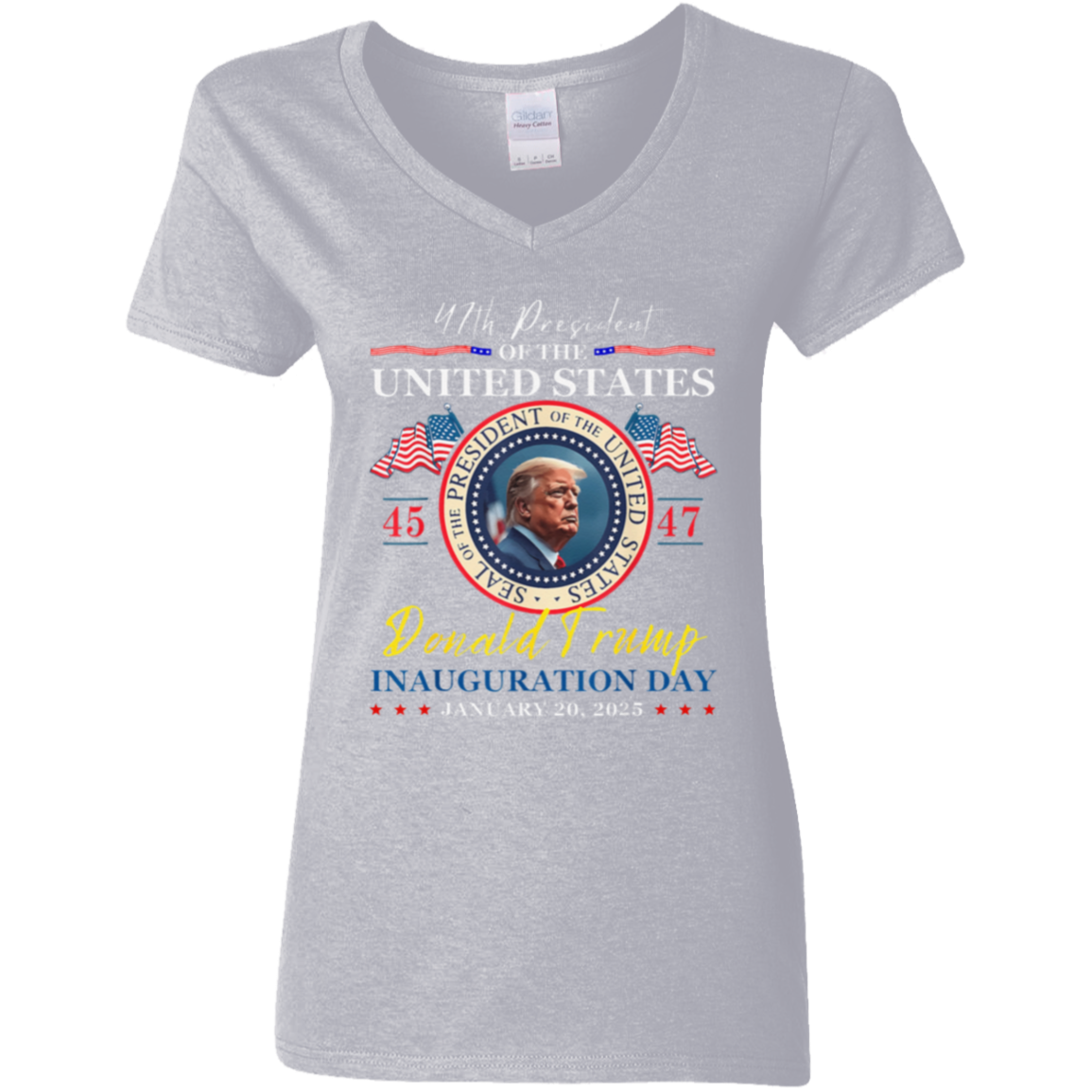 President Donald Trump Inauguration Day 2025 47th USA Flag Dark Shirt HO82 65658
