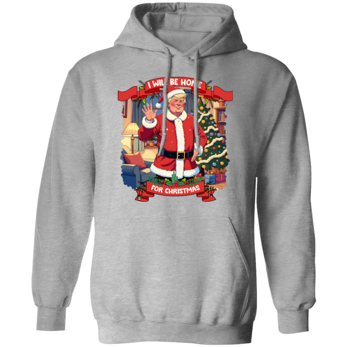 I Will Be Home For Christmas Trump Santa Claus Shirt HA75 63671