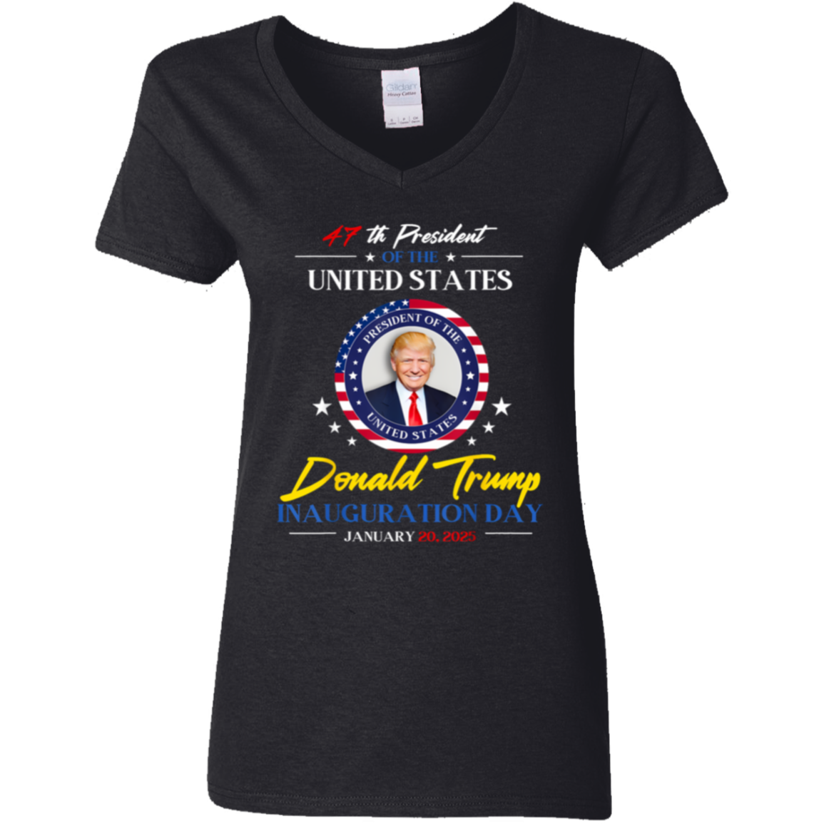 President Donald Trump Inauguration Day 2025 47th President Dark Shirt HO82 65662