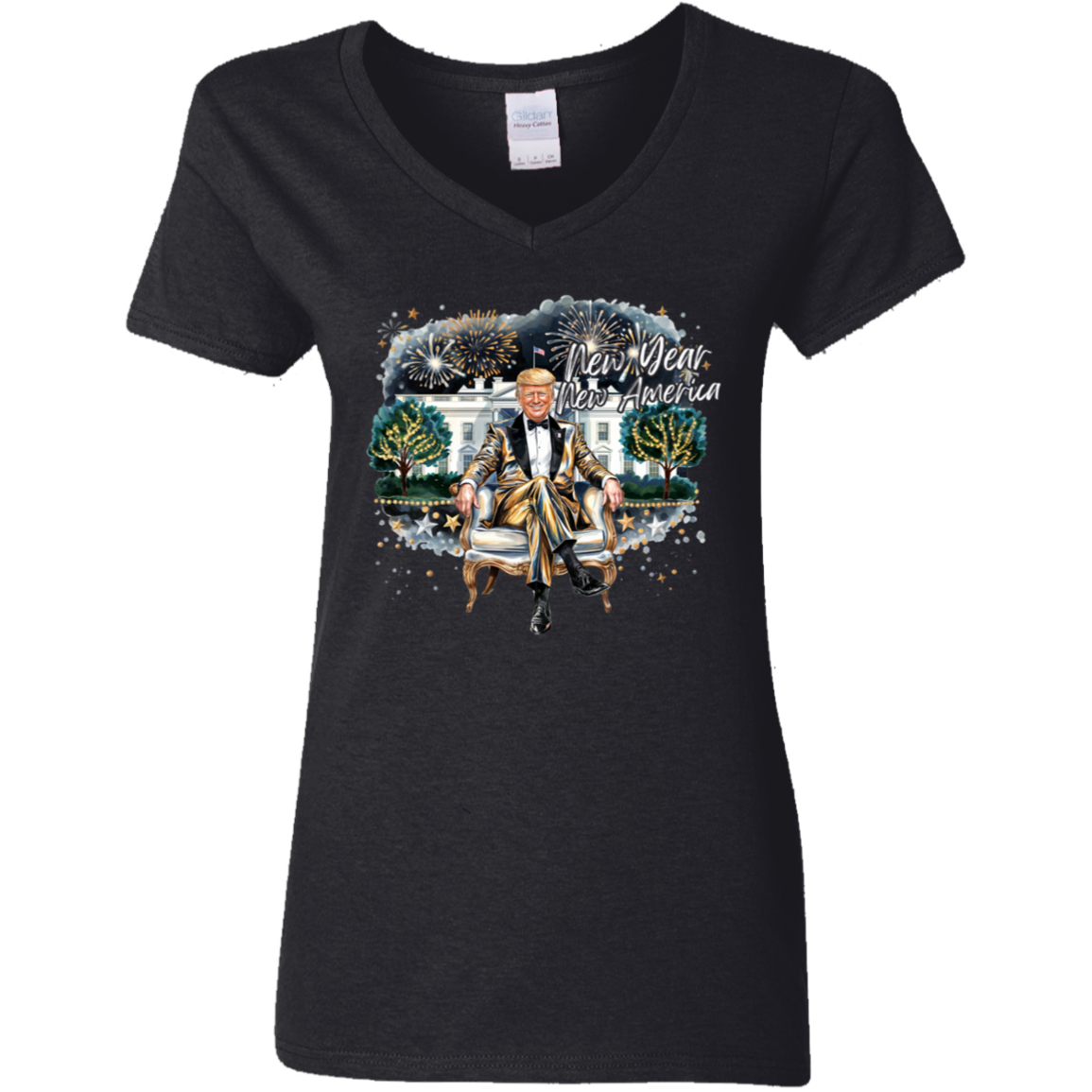 President Trump 2025 New Year New America Dark Shirt HA75 67148