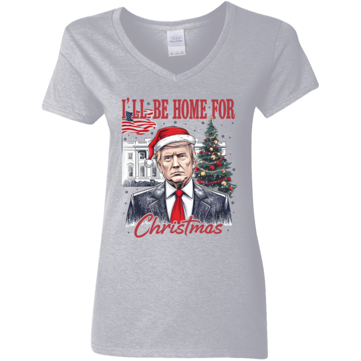 Trump I'll Be Home for Christmas, Humorous Trump Christmas Shirt HA75 63660