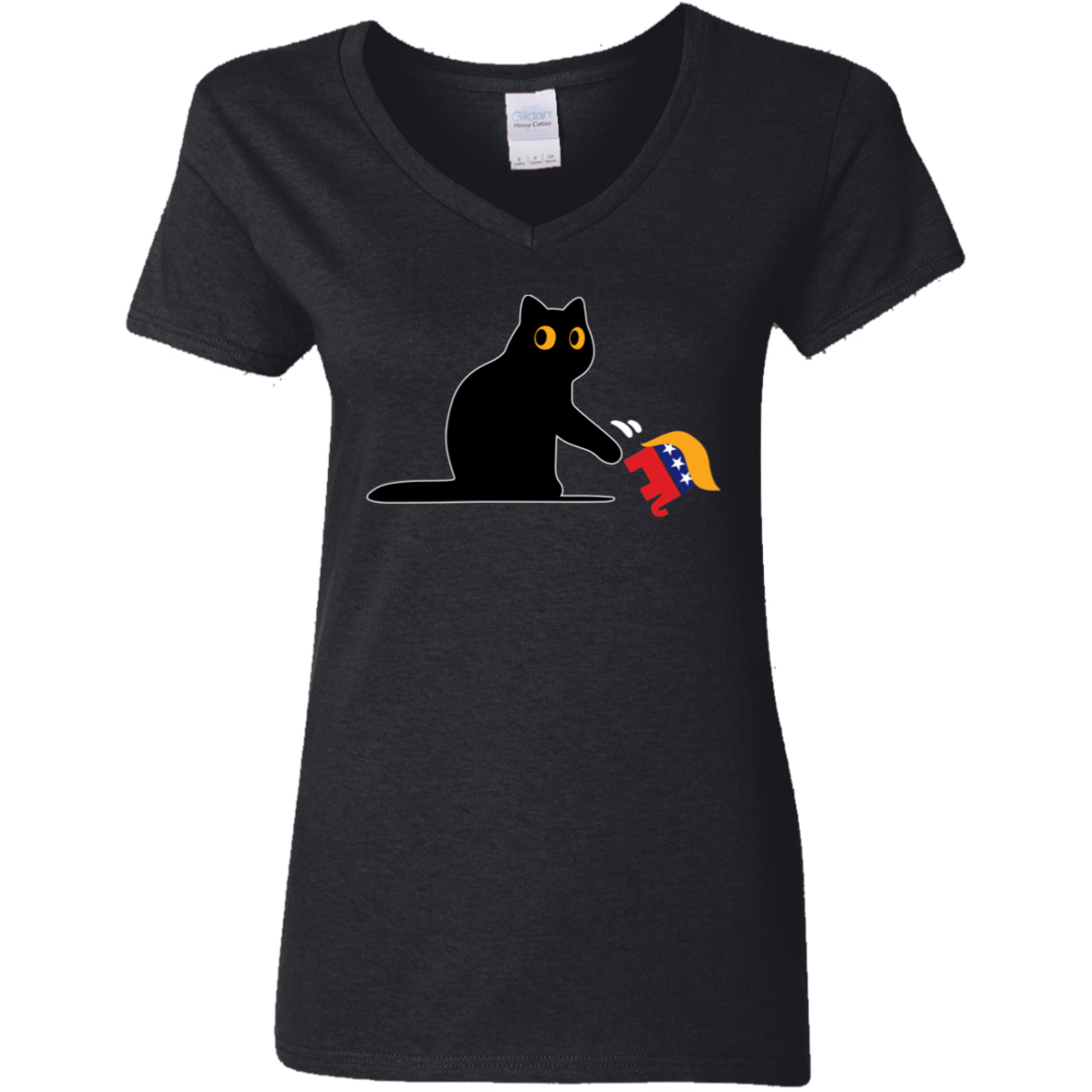 Kamala Harris 2024 Victory Black Cat vs. GOP Elephant Shirt HA75 63448