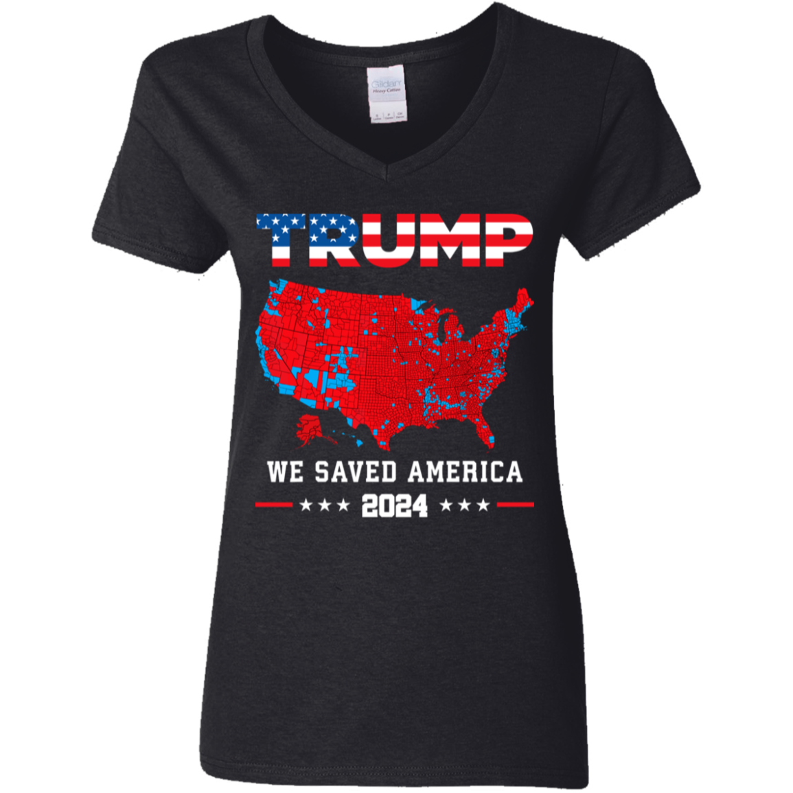 Trump We Saved America 2024 Frontside Black Shirt HA75 63787