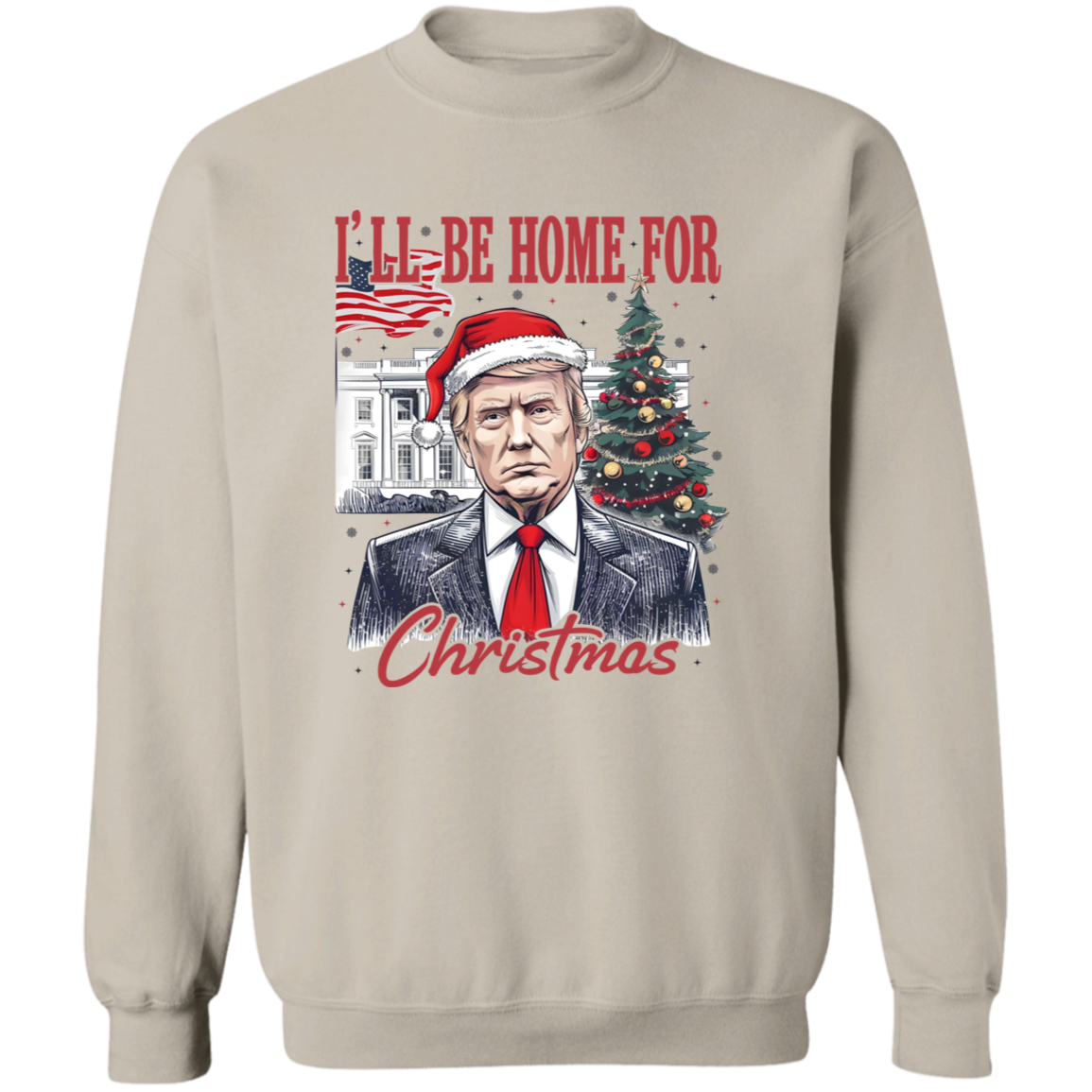 Trump I'll Be Home for Christmas, Humorous Trump Christmas Shirt HA75 63660
