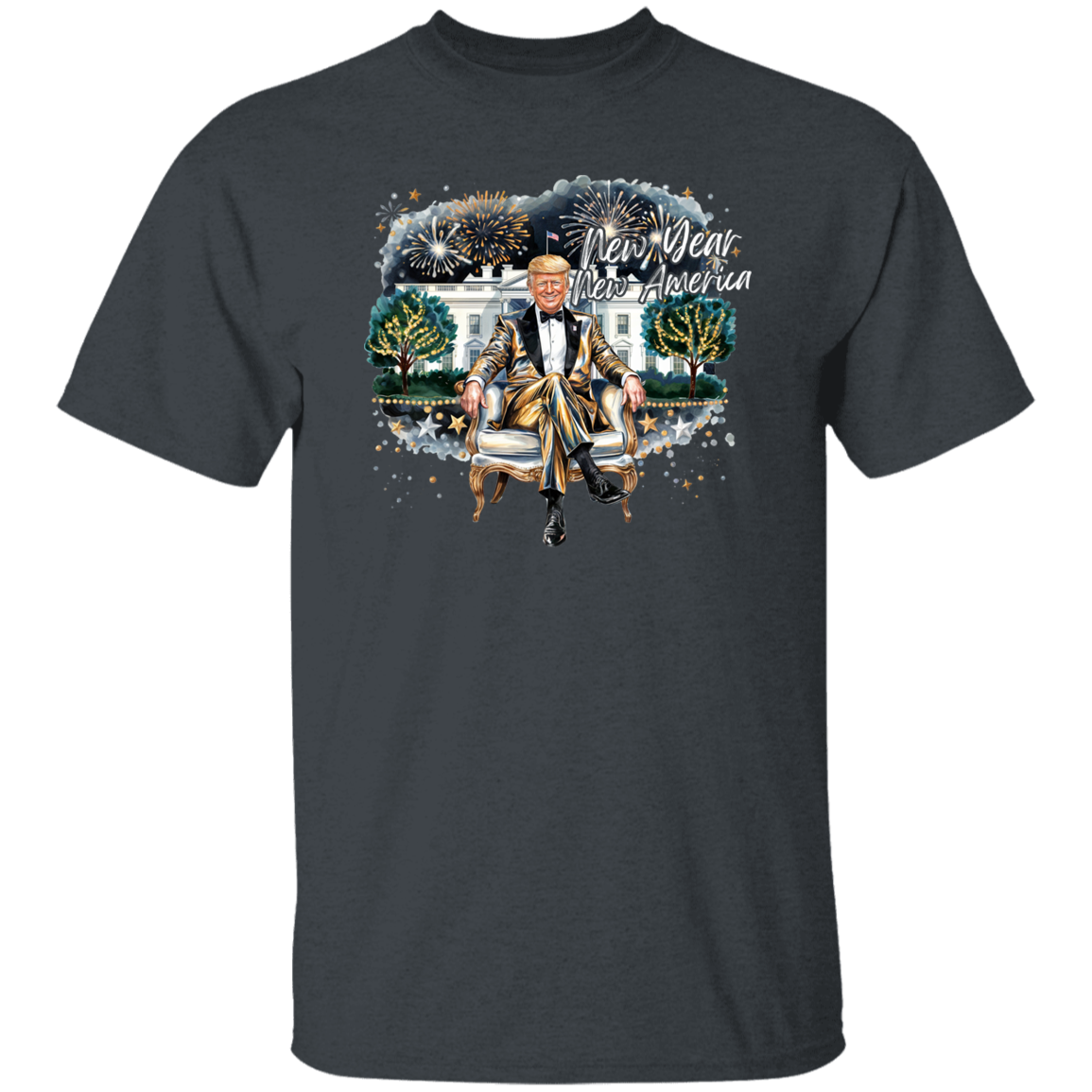 President Trump 2025 New Year New America Dark Shirt HA75 67148