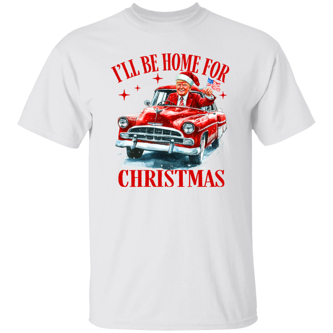Humorous Trump I'll Be Home for Christmas Shirt HA75 63664