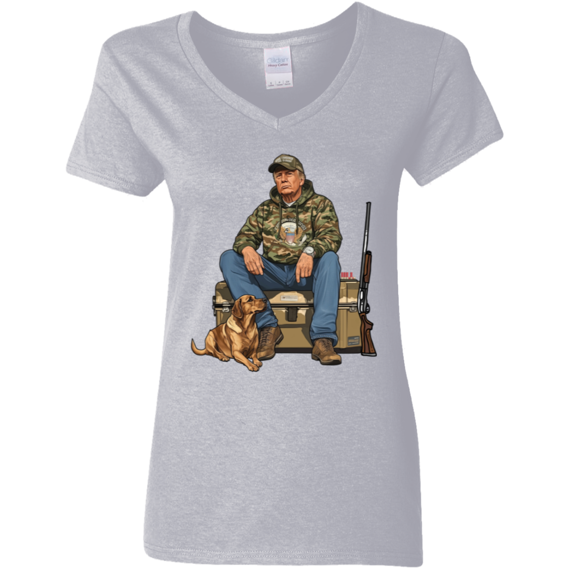 Trump Hunting Gear No Words : Buck Around and Find Out White Shirt 63839