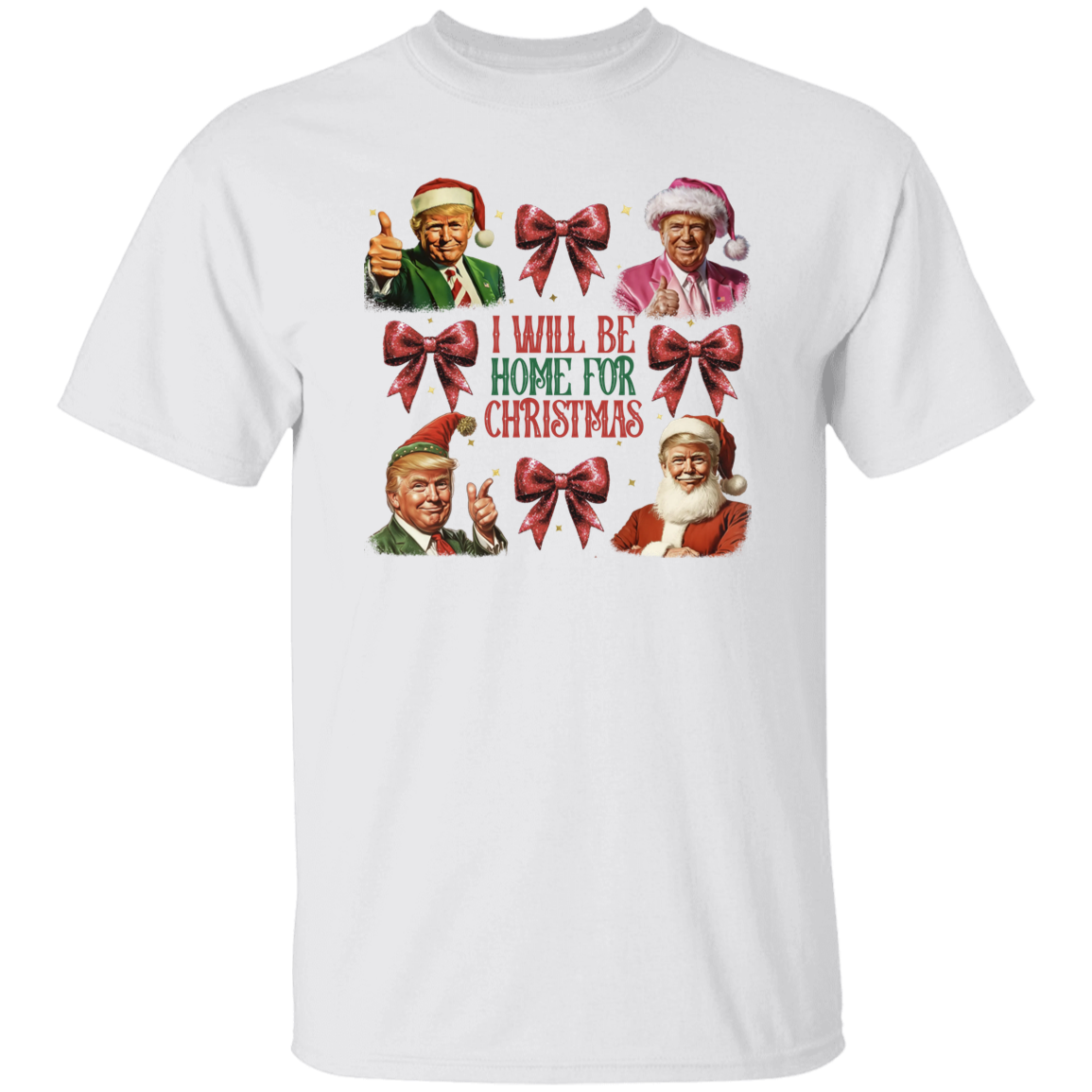 Trump I'll Be Home for Christmas, Humorous Trump Christmas Shirt HA75 63642