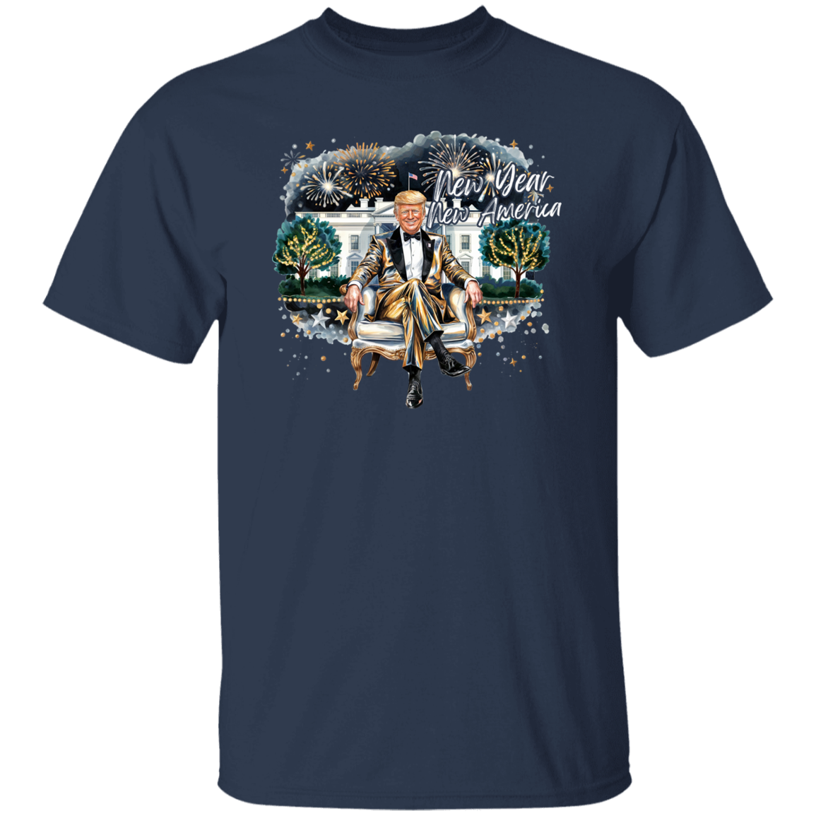 President Trump 2025 New Year New America Dark Shirt HA75 67148