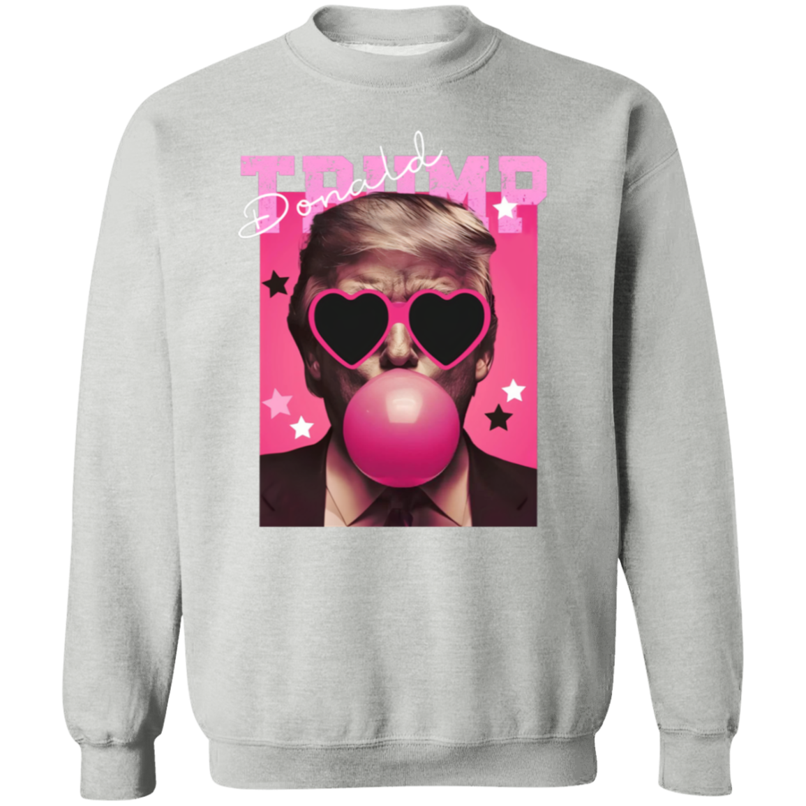 Funny Donald Trump Blowing Bubble Gum Pink Sun Glasses Dark Shirt LM32 65191