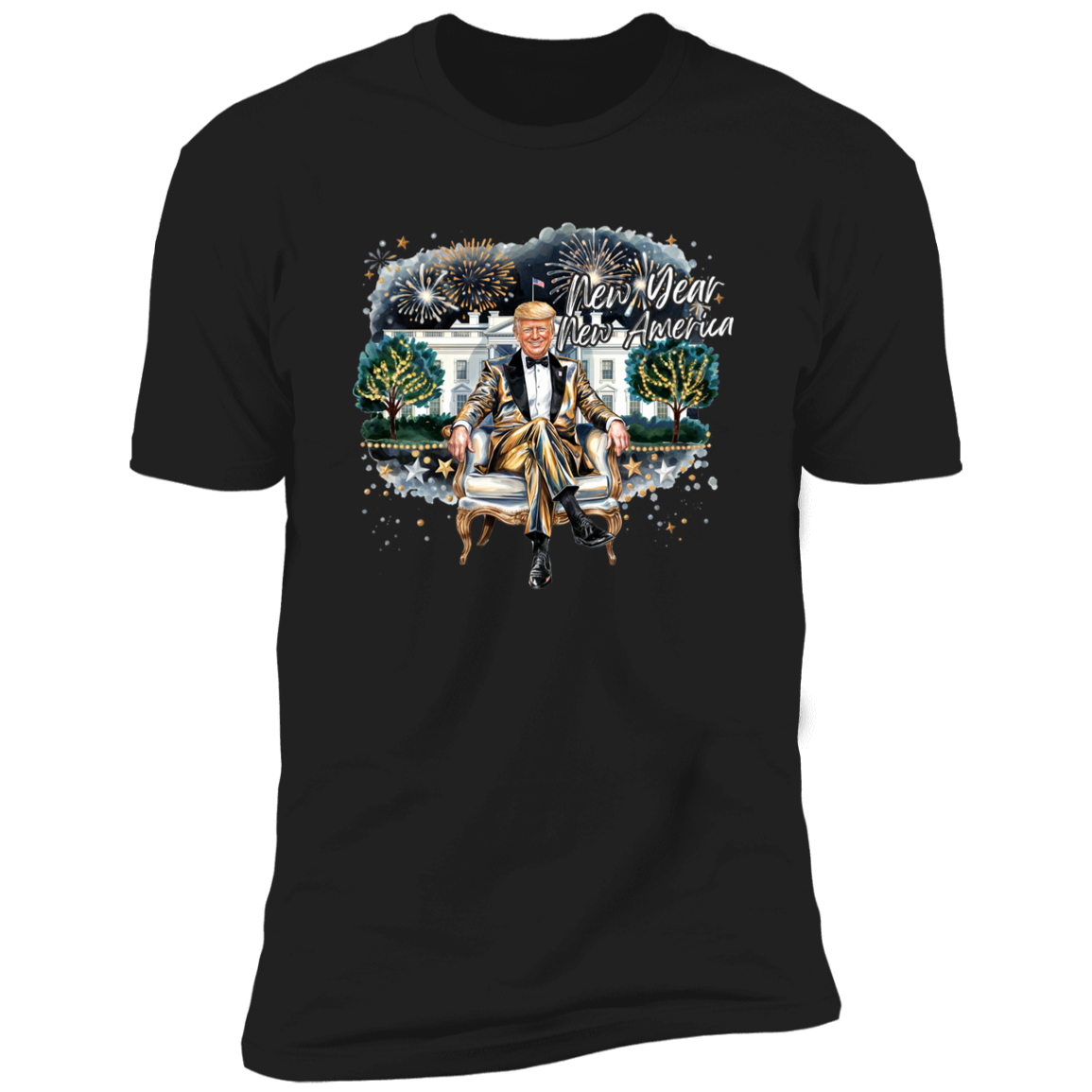 President Trump 2025 New Year New America Dark Shirt HA75 67148