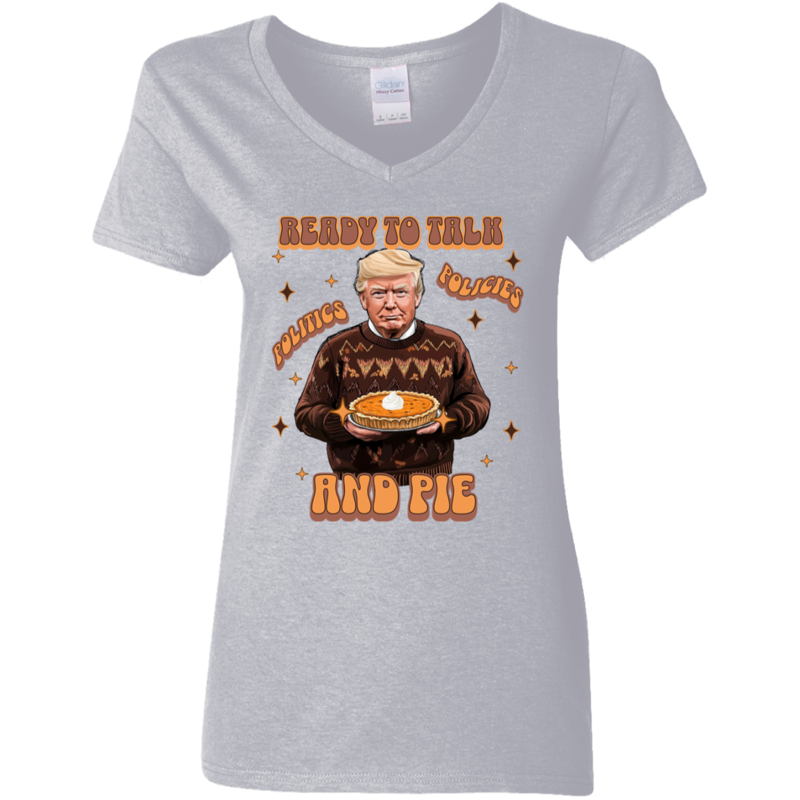 Trump Politics, Policies And Pie - Patriotic White Shirt LM32 63817