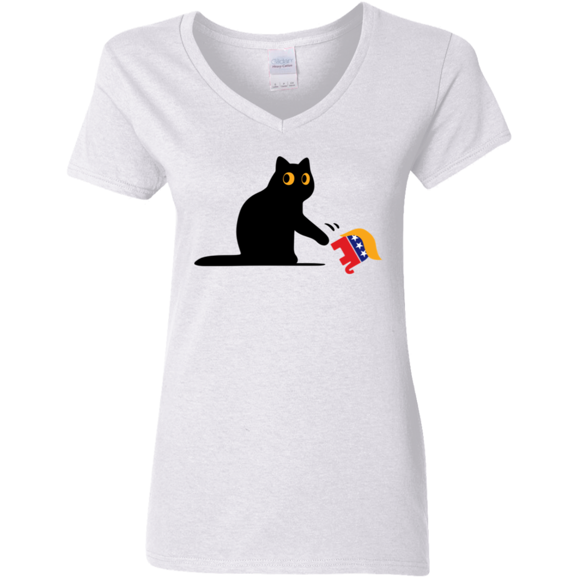 Kamala Harris 2024 Victory Black Cat vs. GOP Elephant Bright Shirt HA75 63456
