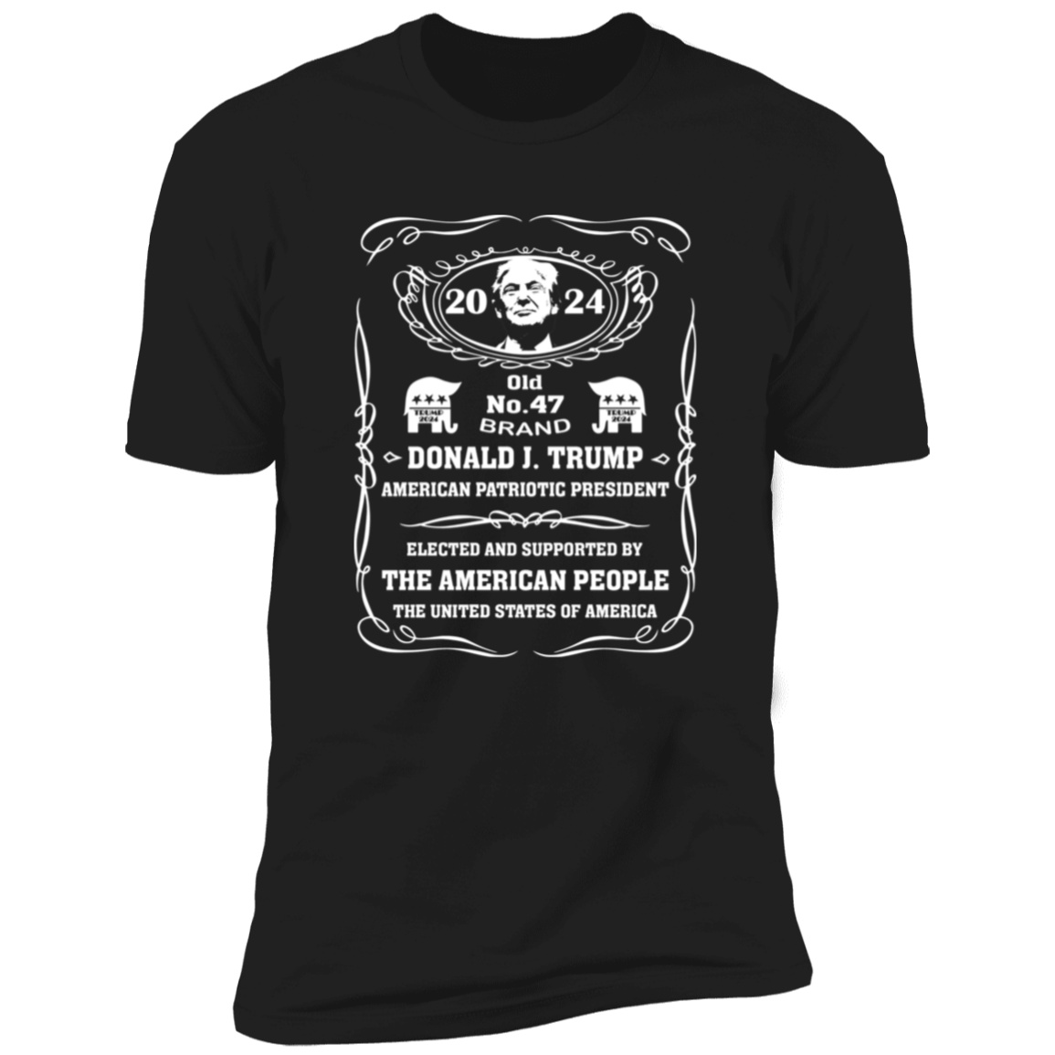 Donald J. Trump American Patriotic President Dark Shirt HA75 63924