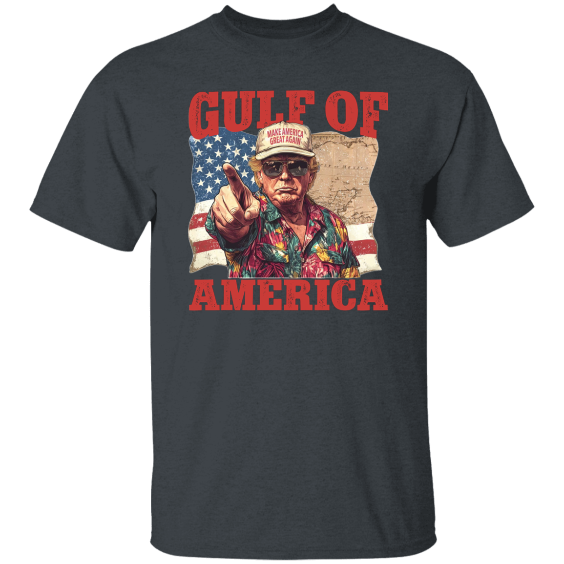 Gulf of Mexico to Gulf of America, President Trump Gulf of America Dark Shirt HA75 64334