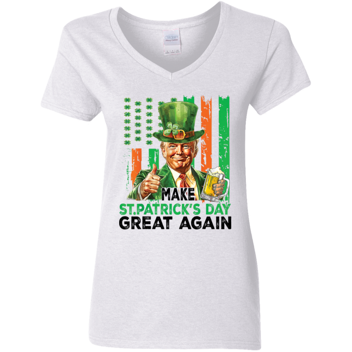Donald Trump Beer Drinking Make St Patrick's Day Great Again Bright Shirt LM32 65137