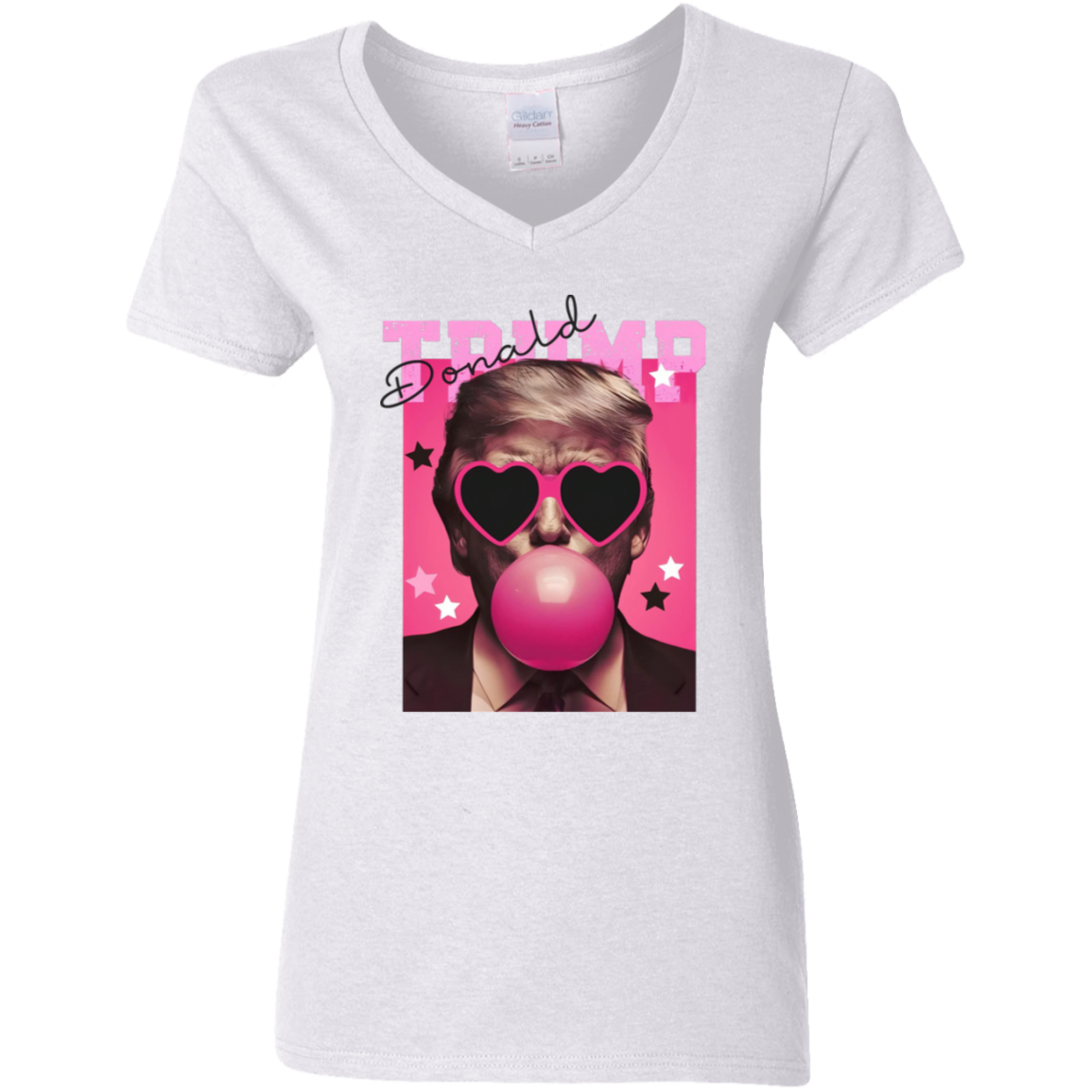 Funny Donald Trump Blowing Bubble Gum Pink Sun Glasses Bright Shirt LM32 65193