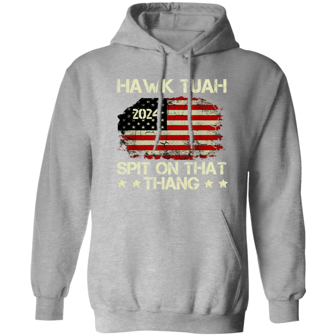 Hawk Tuah 24 Spit On That Thang US Flag Dark Shirt HO82 62806