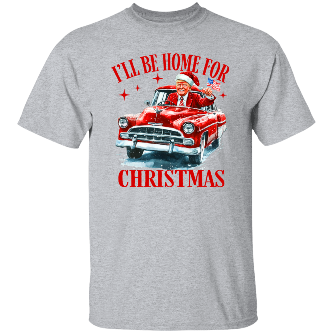 Humorous Trump I'll Be Home for Christmas Shirt HA75 63664