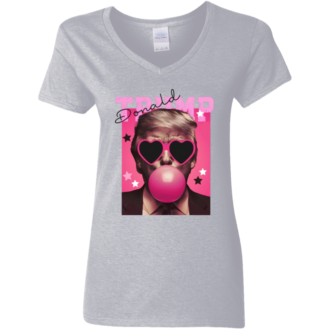Funny Donald Trump Blowing Bubble Gum Pink Sun Glasses Bright Shirt LM32 65193