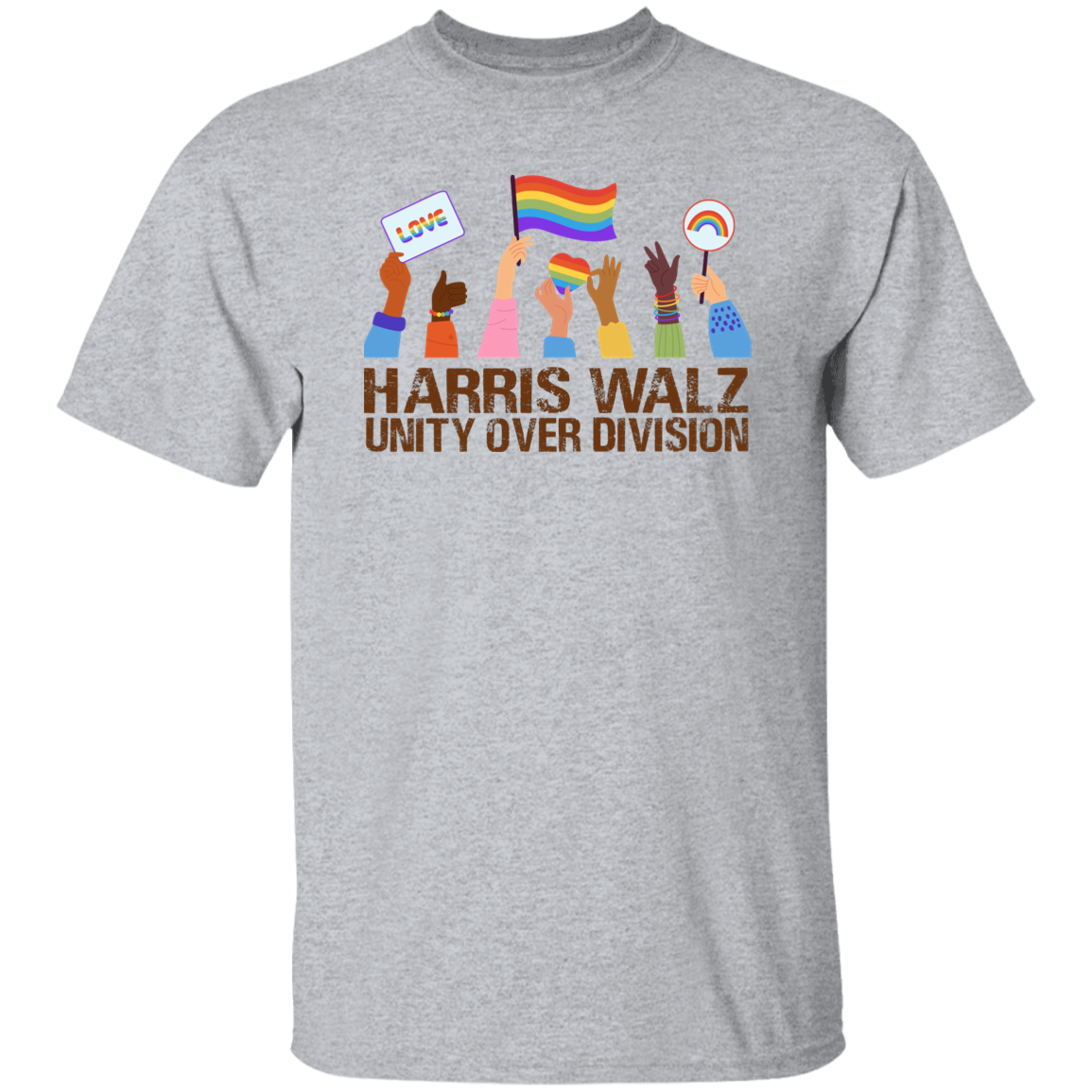 Harris Walz Unity Over Division Election 2024 Bright Shirt HA75 63460