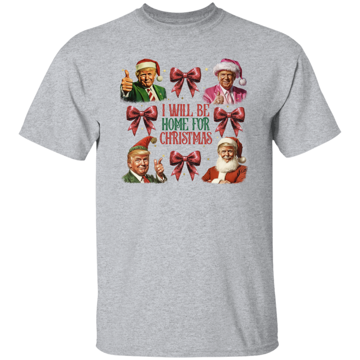 Trump I'll Be Home for Christmas, Humorous Trump Christmas Shirt HA75 63642