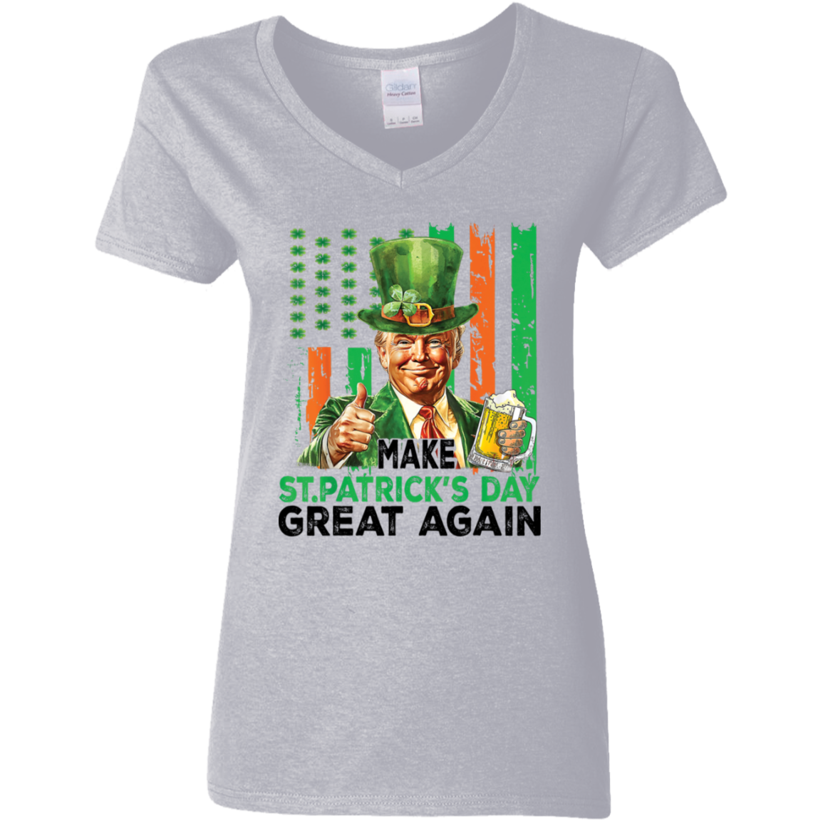 Donald Trump Beer Drinking Make St Patrick's Day Great Again Bright Shirt LM32 65137