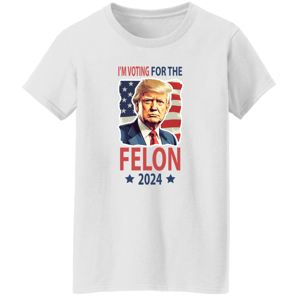Independence Day I'm Voting For The Felon Donald Trump 2024 Bright Shirt HO82 62666