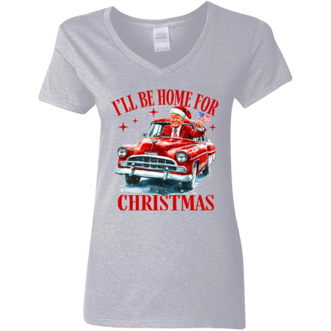 Humorous Trump I'll Be Home for Christmas Shirt HA75 63664