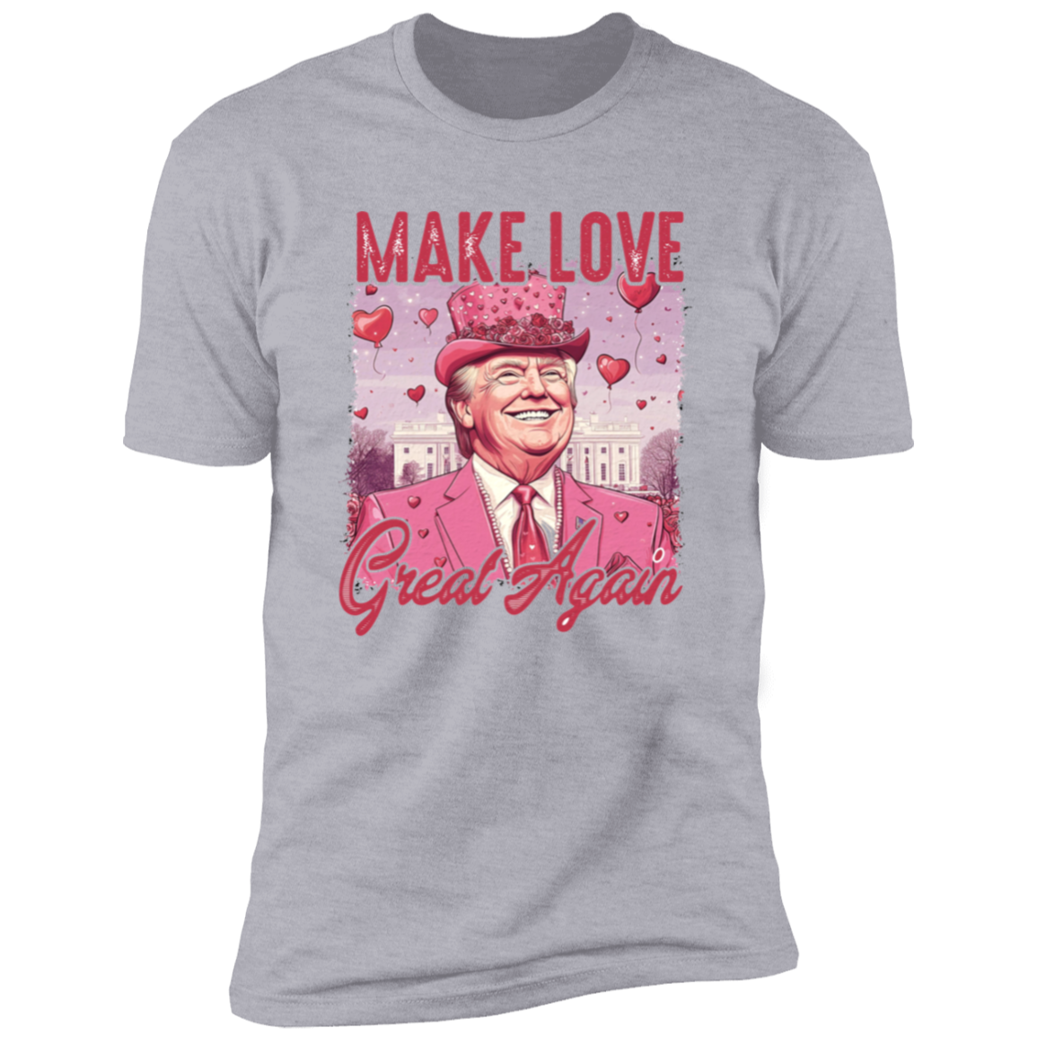 Make Love Great Again Funny Trump Valentine's Day Dark Shirt HA75 64294
