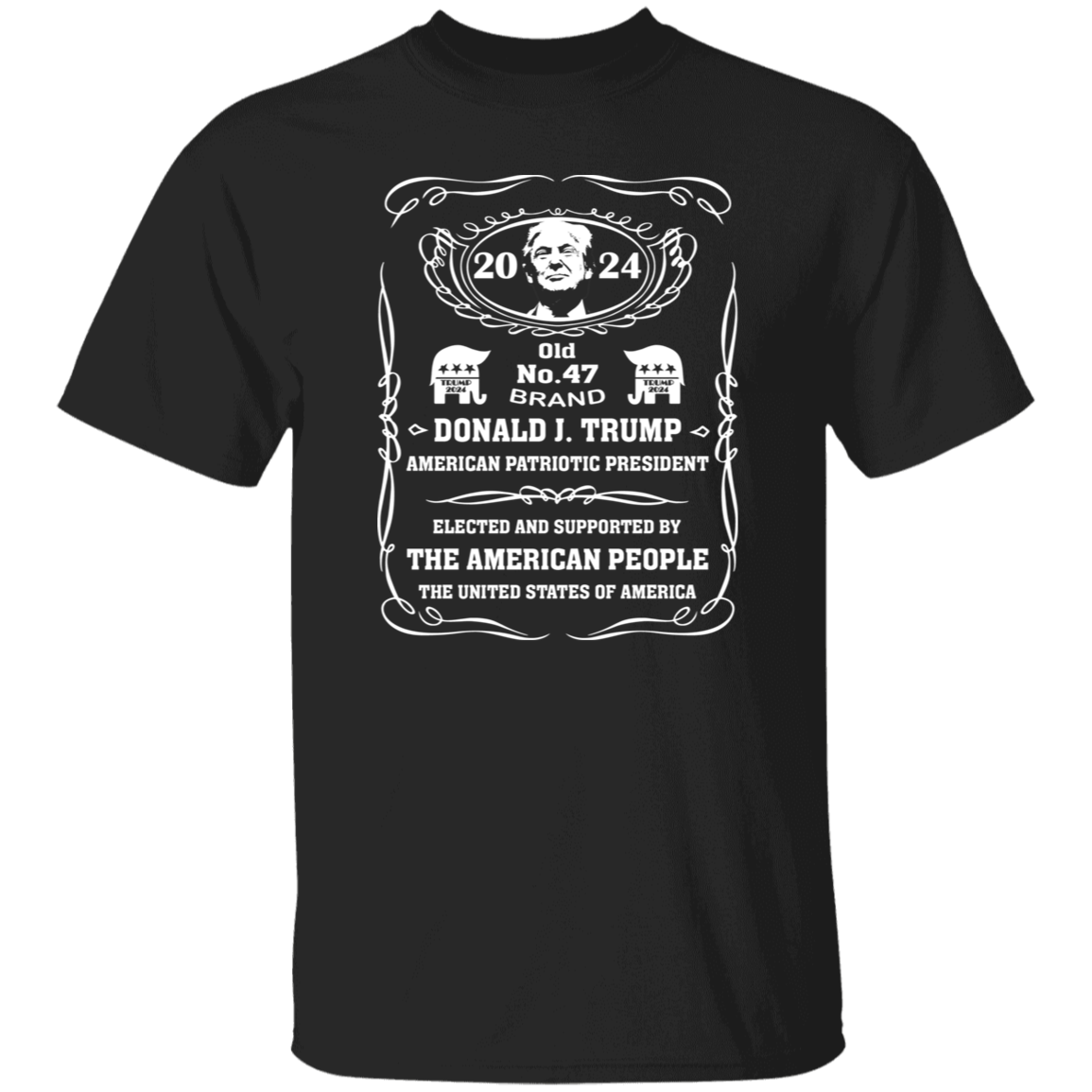 Donald J. Trump American Patriotic President Dark Shirt HA75 63924