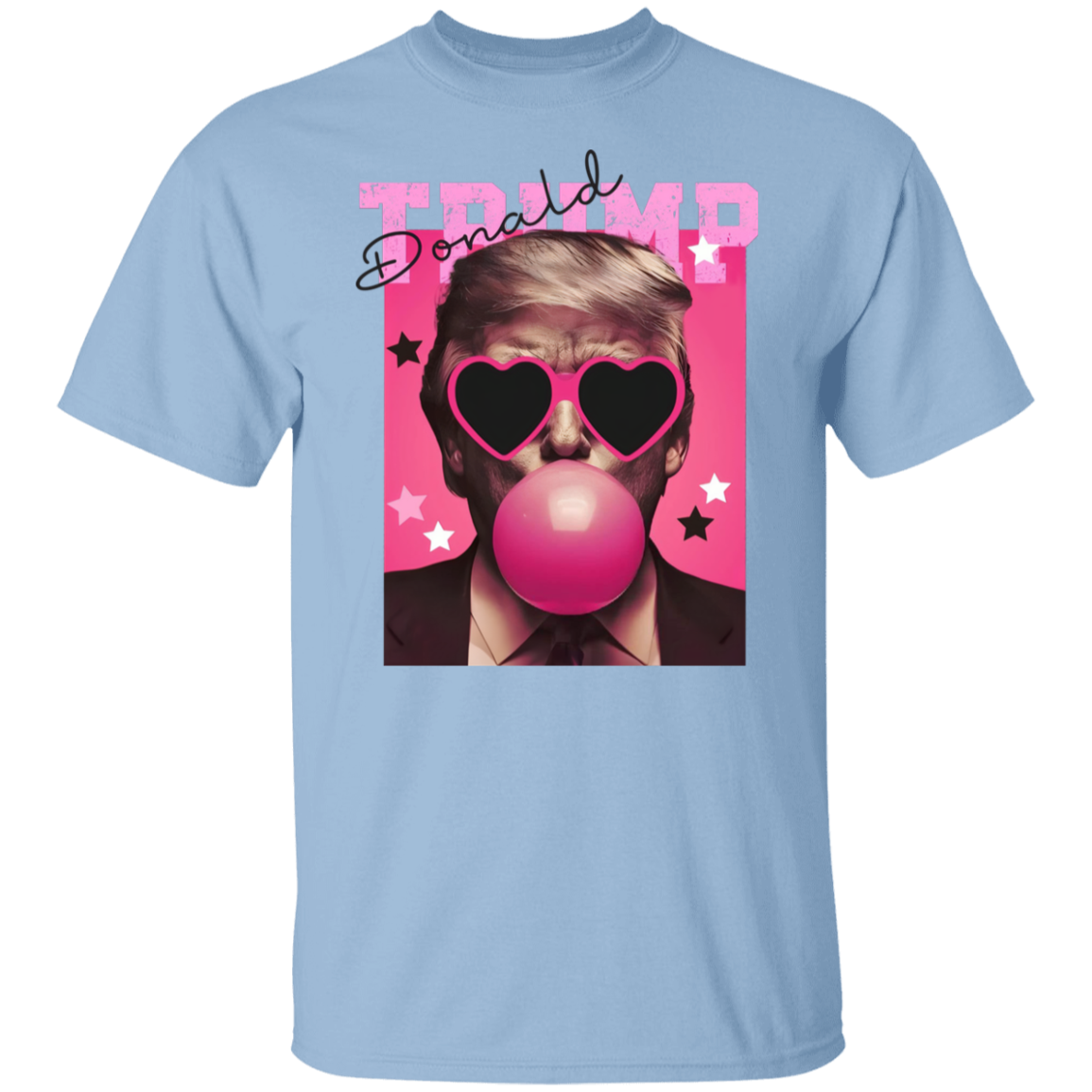 Funny Donald Trump Blowing Bubble Gum Pink Sun Glasses Bright Shirt LM32 65193