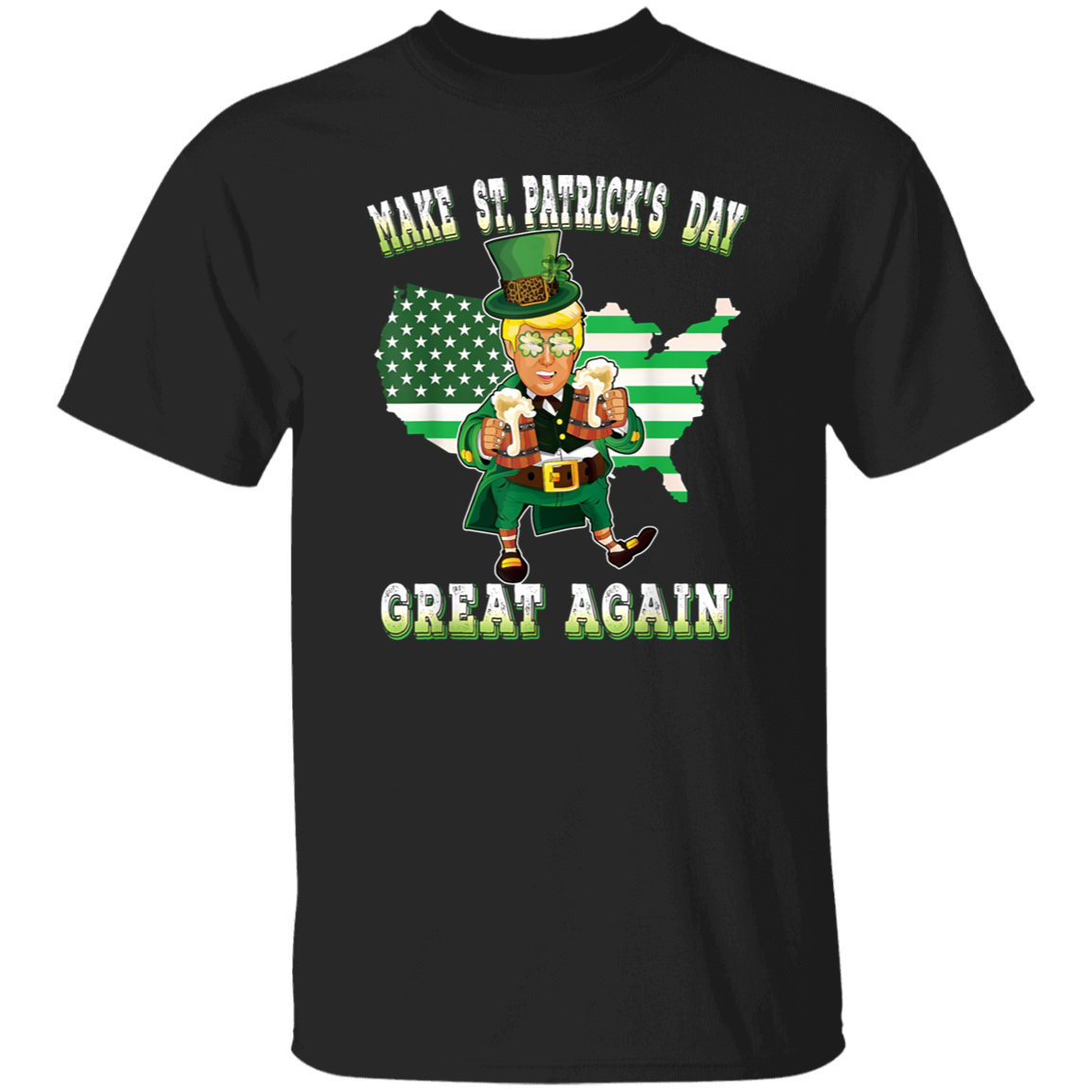 Make St Patrick's Day Great Again Trump Leprechaun Dark Shirt HO82 65598