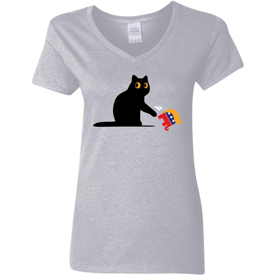 Kamala Harris 2024 Victory Black Cat vs. GOP Elephant Shirt HA75 63448