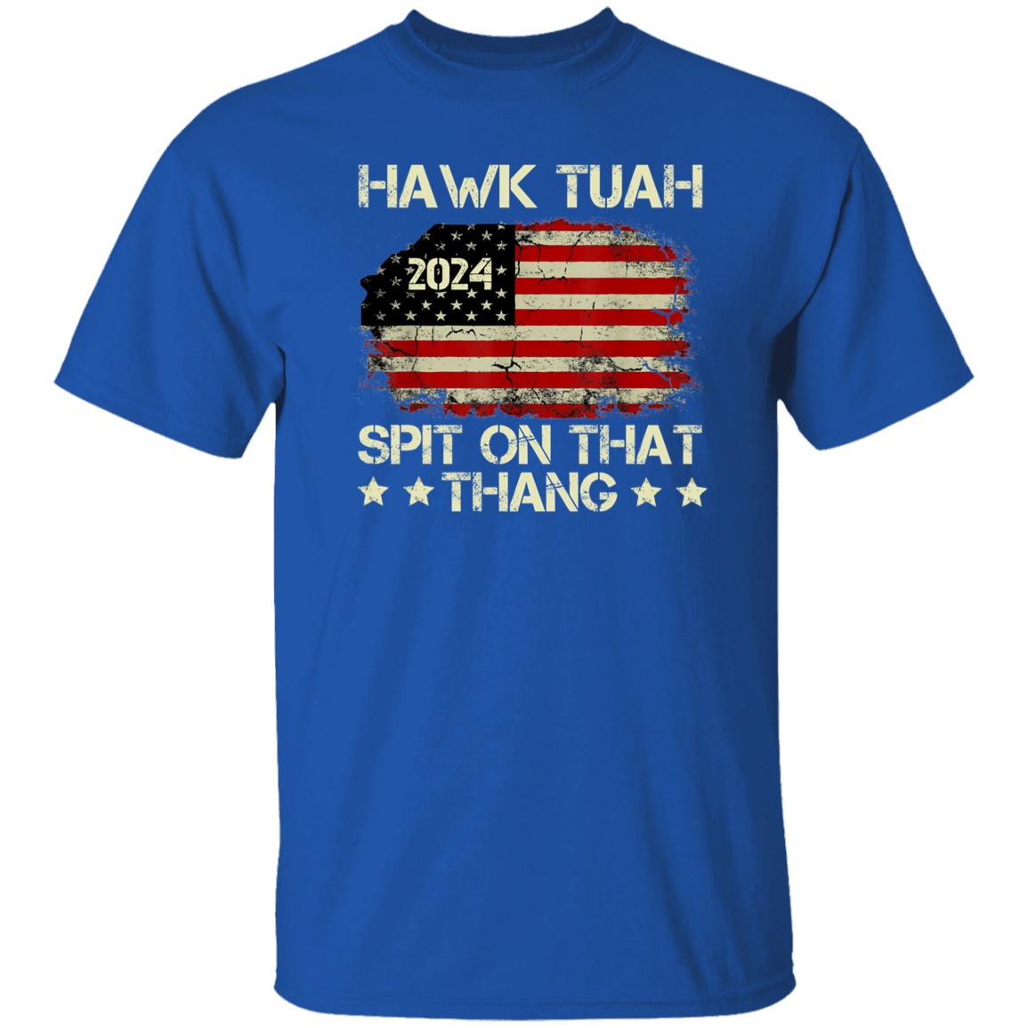 Hawk Tuah 24 Spit On That Thang US Flag Dark Shirt HO82 62806