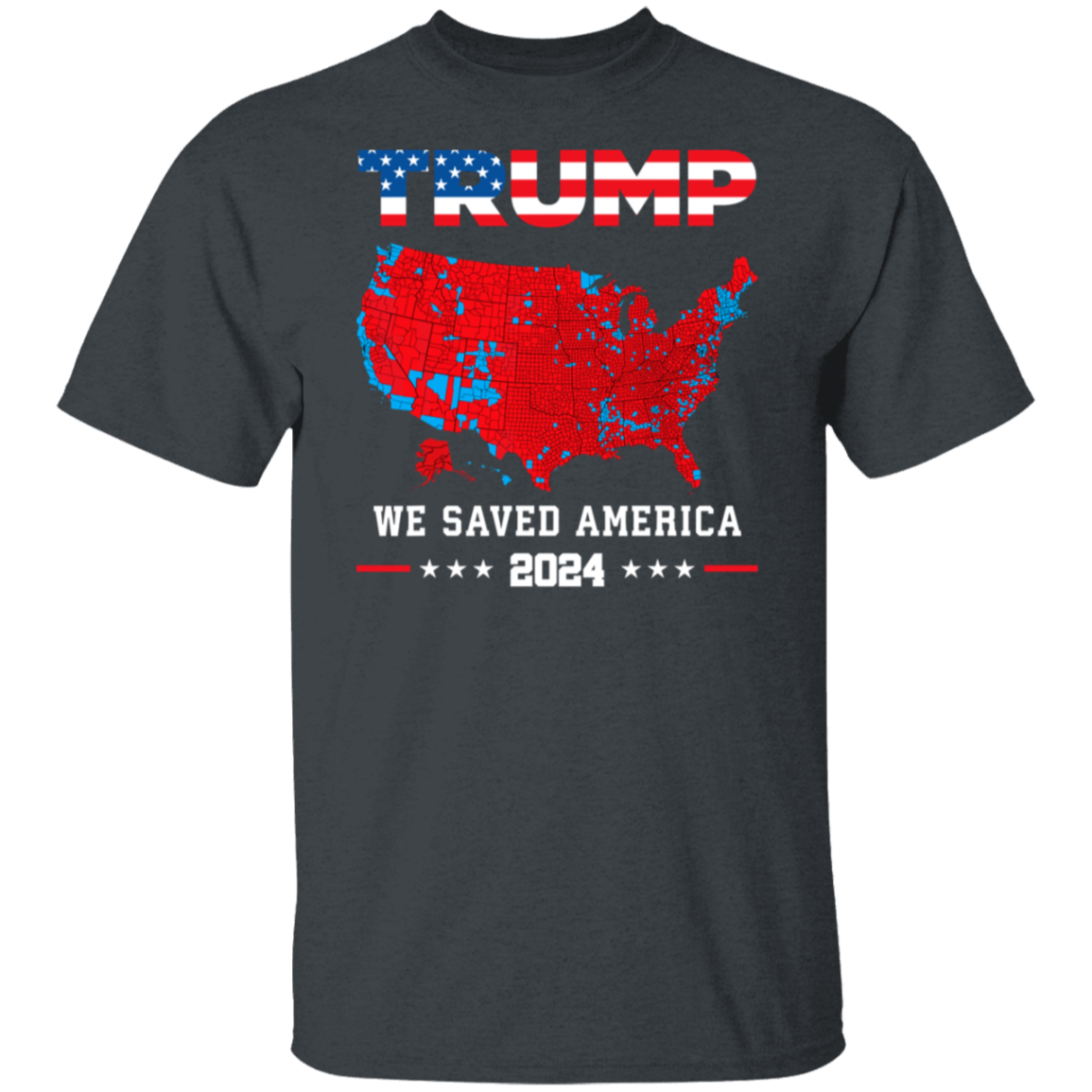 Trump We Saved America 2024 Frontside Black Shirt HA75 63787