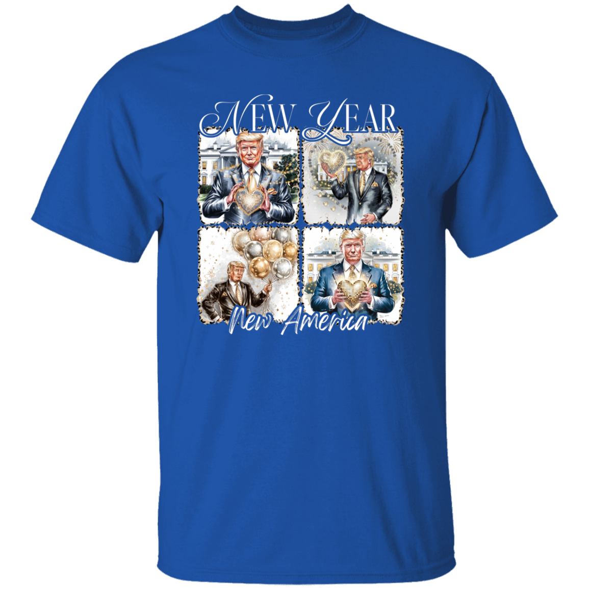 New Year New America Trump 2025 Disco Ball Dark Shirt HA75 64176