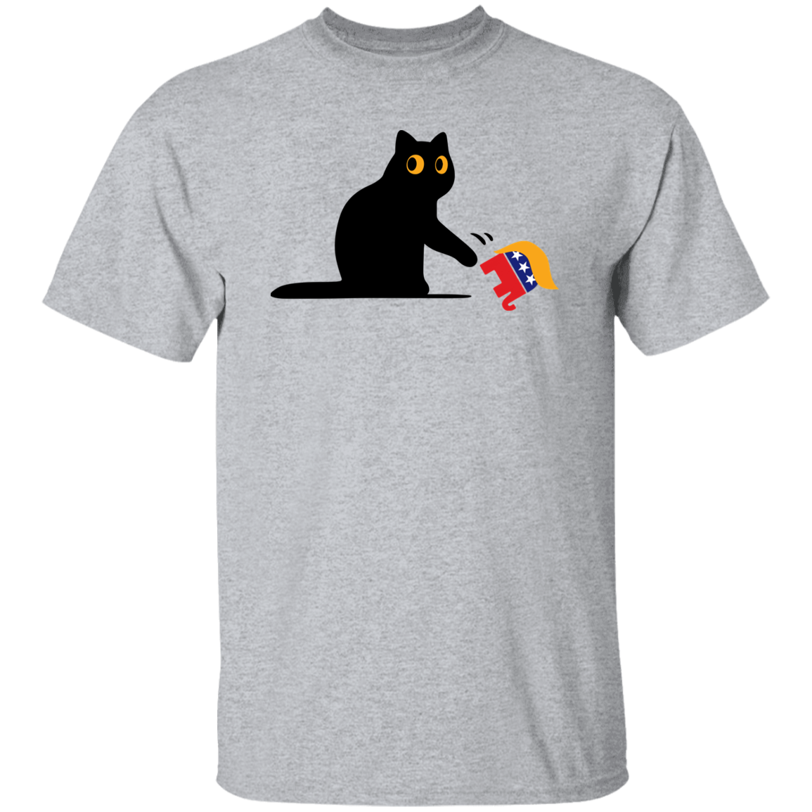 Kamala Harris 2024 Victory Black Cat vs. GOP Elephant Bright Shirt HA75 63456