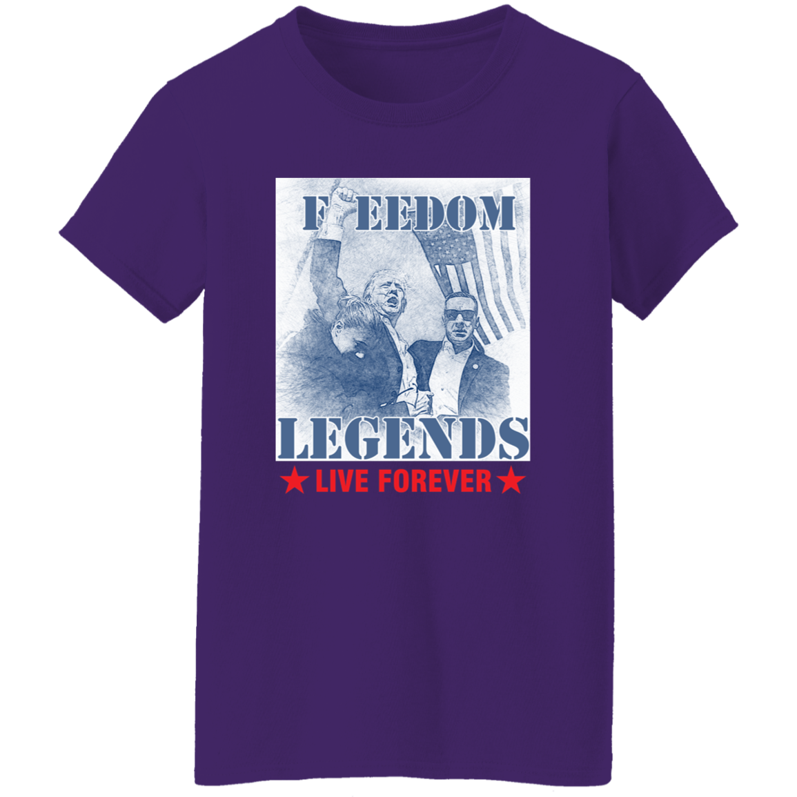 Trump 2024 Freedom Legends Live Forever Dark Shirt HO82 63052