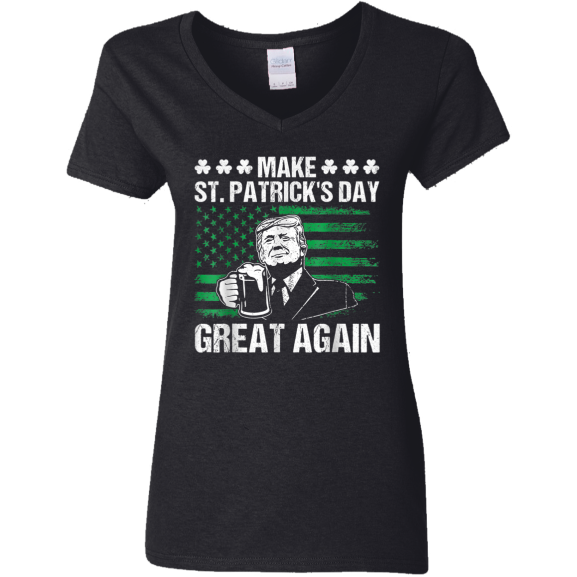 Make St Patrick's Day Great Again Funny Trump Beer Drinking Dark Shirt HO82 65624