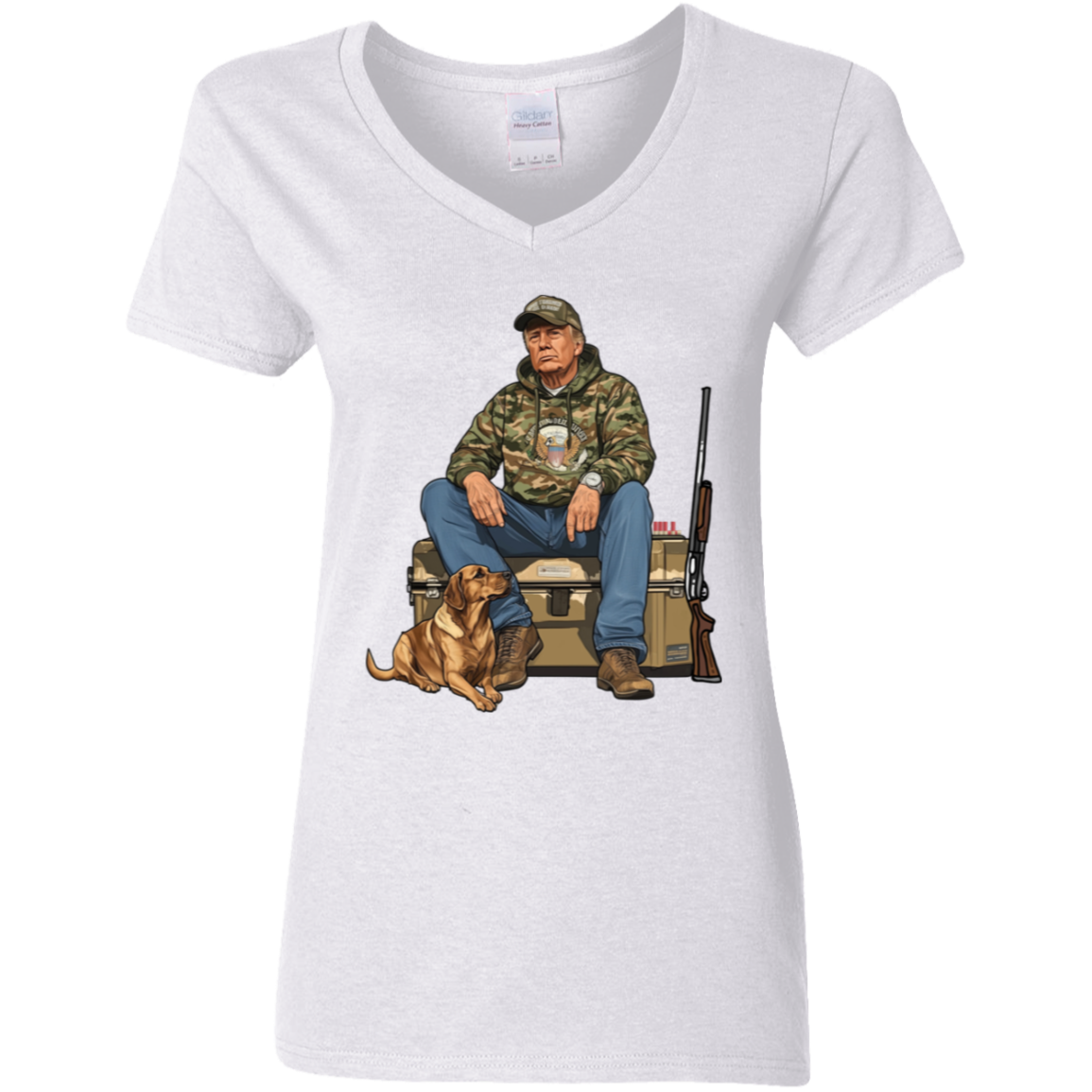 Trump Hunting Gear No Words : Buck Around and Find Out White Shirt 63839