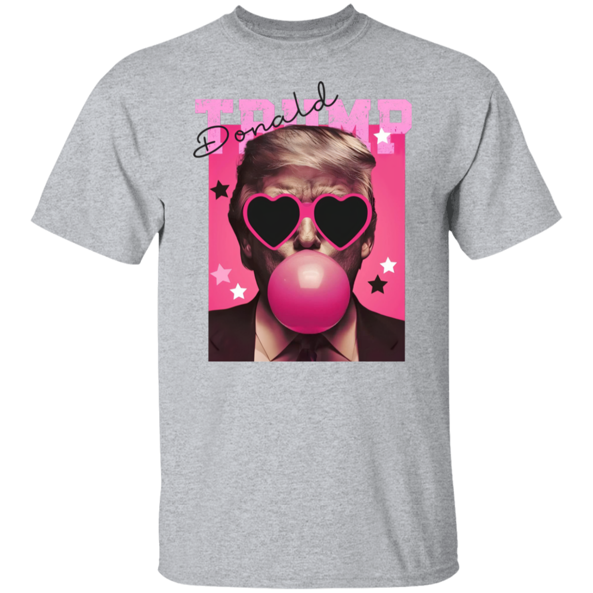 Funny Donald Trump Blowing Bubble Gum Pink Sun Glasses Bright Shirt LM32 65193