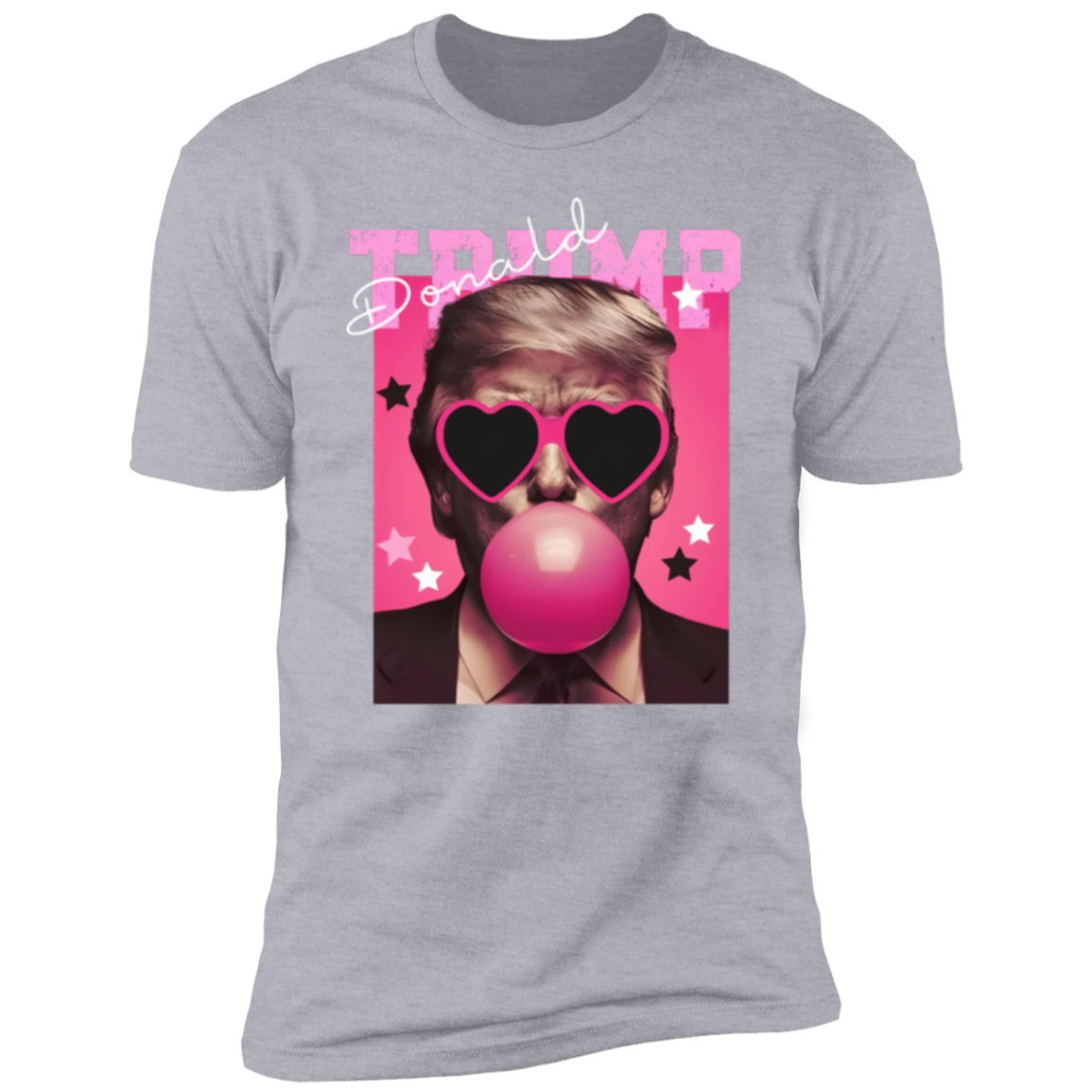 Funny Donald Trump Blowing Bubble Gum Pink Sun Glasses Dark Shirt LM32 65191