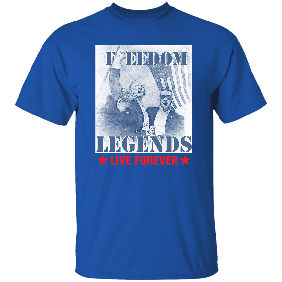 Trump 2024 Freedom Legends Live Forever Dark Shirt HO82 63052